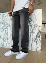 Nvlty Vintage Pyramid Studded Jeans Black (4)