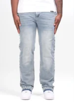 Nvlty Vintage Pyramid Studded Jeans Blue (1)