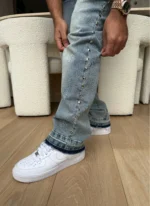 Nvlty Vintage Pyramid Studded Jeans Blue (6)