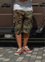 Nvlty Vintage Repaired Cargo Shorts Camo (2)