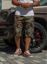 Nvlty Vintage Repaired Cargo Shorts Camo (3)