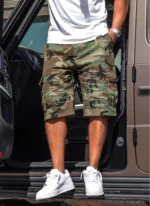 Nvlty Vintage Repaired Cargo Shorts Camo (8)