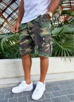 Nvlty Vintage Studded Cargo Shorts Camo (6)