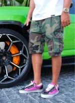 Nvlty Vintage Studded Cargo Shorts Camo (8)