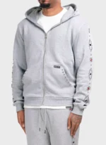 Nvlty Vintage Studded Zip Hoodie Grey (12)
