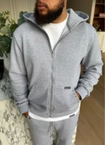 Nvlty Vintage Studded Zip Hoodie Grey (3)