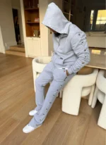 Nvlty Vintage Studded Zip Hoodie Grey (6)